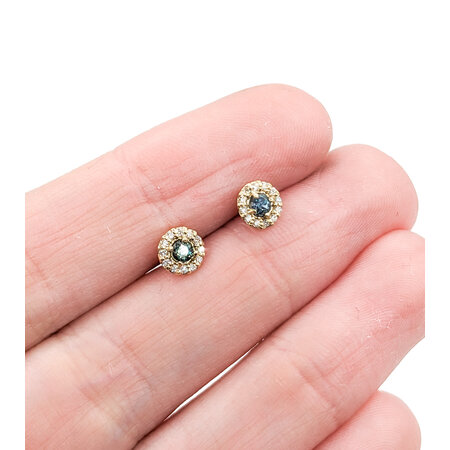 Earrings Stud .10ctw Diamonds .2ctw Brazilian Alexandrite 14ky 5.75mm 123110035