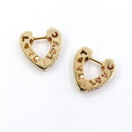 Earrings Heart Huggies .70ctw Round Rubies 10ky 15x3.7mm 223110043