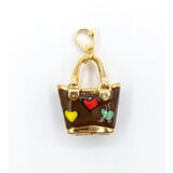  Pendant/Charm Brown Enamel Handbag 14ky 35x18.5mm 223110039