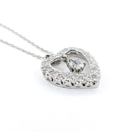 Necklace Heart .55ct Pear Diamonds .75ctw Diamonds 14kw 15" 223110045