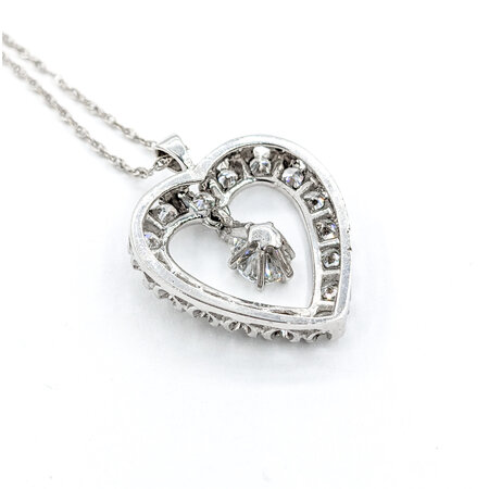 Necklace Heart .55ct Pear Diamonds .75ctw Diamonds 14kw 15" 223110045