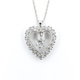  Necklace Heart .55ct Pear Diamonds .75ctw Diamonds 14kw 15" 223110045