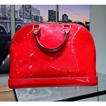 Handbag Louis Vuitton Alma Vernis Red PM 123110065