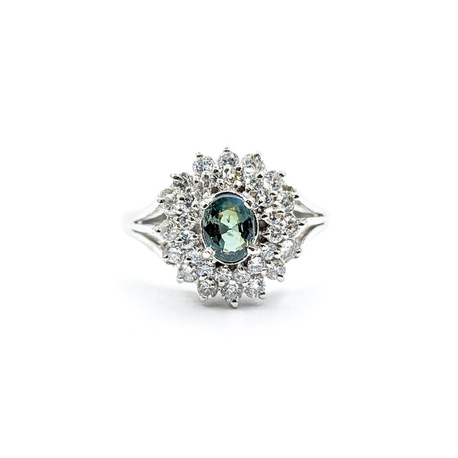 Ring .33ctw Round Diamonds .46ct Alexandrite Platinum Sz7.25 122020001