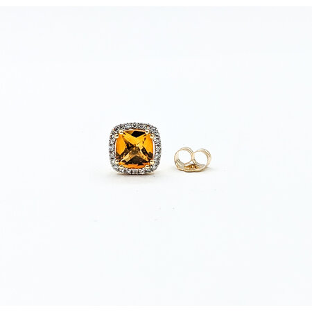 Earrings Stud .19ctw Diamonds 1.81ctw Citrine 14ky .3x.3" 123110116