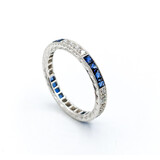  Ring Eternity .32ctw Diamonds 1.00ctw Sapphire 18kw Sz6.5 123110104