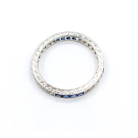 Ring Eternity .32ctw Diamonds 1.00ctw Sapphire 18kw Sz6.5 123110104