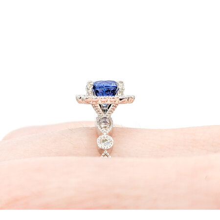 Ring .45ctw Diamonds 1.37ct Sapphire 950pt Sz7 123040055