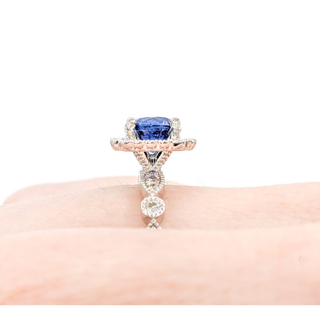 Ring .45ctw Diamonds 1.37ct Sapphire 950pt Sz7 123040055