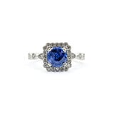  Ring .45ctw Diamonds 1.37ct Sapphire 950pt Sz7 123040055