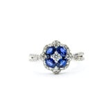  Ring .50ctw Round Diamonds 1.0ctw Sapphires 18kw Sz7.5 223110029