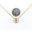 Necklace Hamsa .20ctw Diamonds .02ct Ruby 14ky 15.5-17.5" 123110142