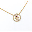 Necklace Hamsa .20ctw Diamonds .02ct Ruby 14ky 15.5-17.5" 123110142