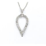  Necklace Tear Drop .46ctw Diamonds 14kw 18" 123110173