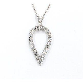 Necklace Tear Drop .46ctw Diamonds 14kw 18" 123110173