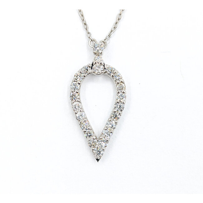 Necklace Tear Drop .46ctw Diamonds 14kw 18" 123110173