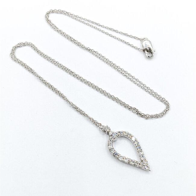 Necklace Tear Drop .46ctw Diamonds 14kw 18" 123110173