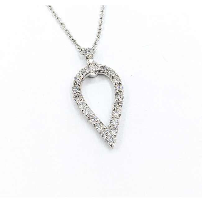 Necklace Tear Drop .46ctw Diamonds 14kw 18" 123110173