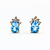 Earrings Stud .33ctw Diamonds 3.3ctw Blue Topaz 18ky .45x.33" 123110105