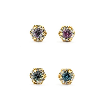 Earrings Stud .05ctw Diamonds 0.39ctw Brazilian Alexandrite 14ky 5.7x.5mm 123110053