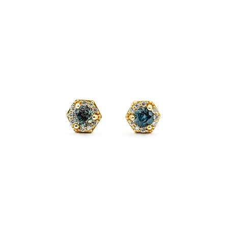 Earrings Stud .05ctw Diamonds 0.39ctw Brazilian Alexandrite 14ky 5.7x.5mm 123110053