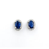  Earrings Stud .10ctw Diamonds 1.07ctw Sapphire 14kw .3x.25" 123110114