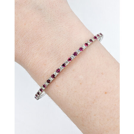 Bracelet Flex 1.12ctw Diamonds 1.43ctw Ruby 14kw 6.75" 123110146