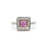  Ring .33ctw Diamonds .60ctw Pink Sapphire 14ktt Sz6.5 123110099