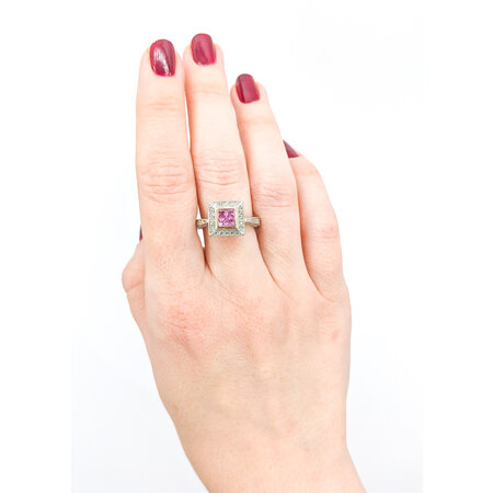 Ring .33ctw Diamonds .60ctw Pink Sapphire 14ktt Sz6.5 123110099