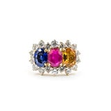  Ring .50ctw Round Diamonds 2.25ctw Ruby,Blue Sapphire,Yellow Sapphire 18ky Sz4.75 223110053