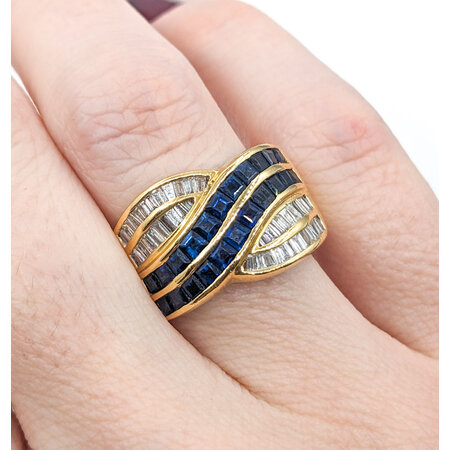 Ring .50ctw Baguette Diamonds 1.75ctw Sapphire 18ky Sz7 223110093