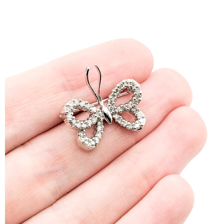 Brooch Butterfly .50ctw Round Diamonds 14kw 21x19mm 223110116