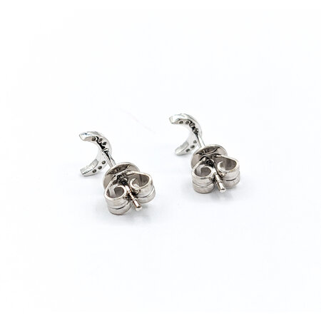 Earrings Moon .08ctw Round Diamonds 14kw 6x4mm 223110118