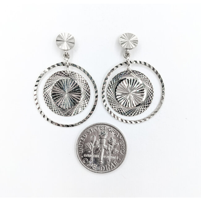 Earrings Dangle Discs 14kw 32x22mm 223110107