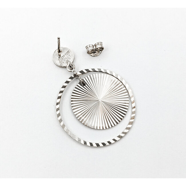 Earrings Dangle Discs 14kw 32x22mm 223110107