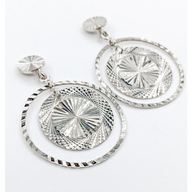 Earrings Dangle Discs 14kw 32x22mm 223110107