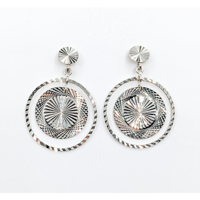 Earrings Dangle Discs 14kw 32x22mm 223110107