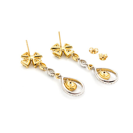 Earrings 3.62ctw Round/Pear Diamonds 14ktt 13x50mm 223120034