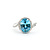 Ring .25ctw Round Diamonds 5.0ct Blue Zircon 14kw Sz6 223110097