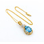Pendant W/chain .02ctw Round Diamonds 14x10mm Topaz 14ky 18" 223120095