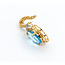Pendant W/chain .02ctw Round Diamonds 14x10mm Topaz 14ky 18" 223120095
