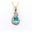 Pendant W/chain .02ctw Round Diamonds 14x10mm Topaz 14ky 18" 223120095