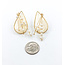 Earrings MOP/Pearl 14ky 42x21mm 223120113