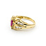 Ring .50ctw Round/Baguette Diamonds .30ct Ruby 14ky Sz7.25 223120116