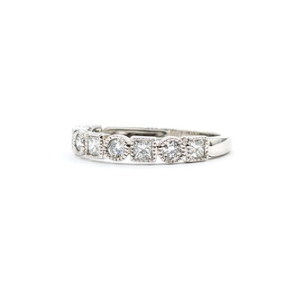 Ring .75ctw Round/Princess Diamonds 14kw Sz7 223110091