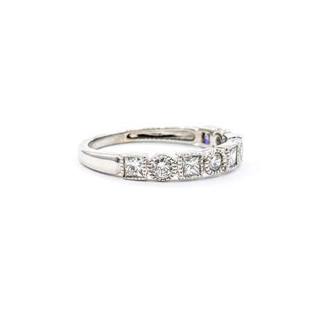 Ring .75ctw Round/Princess Diamonds 14kw Sz7 223110091