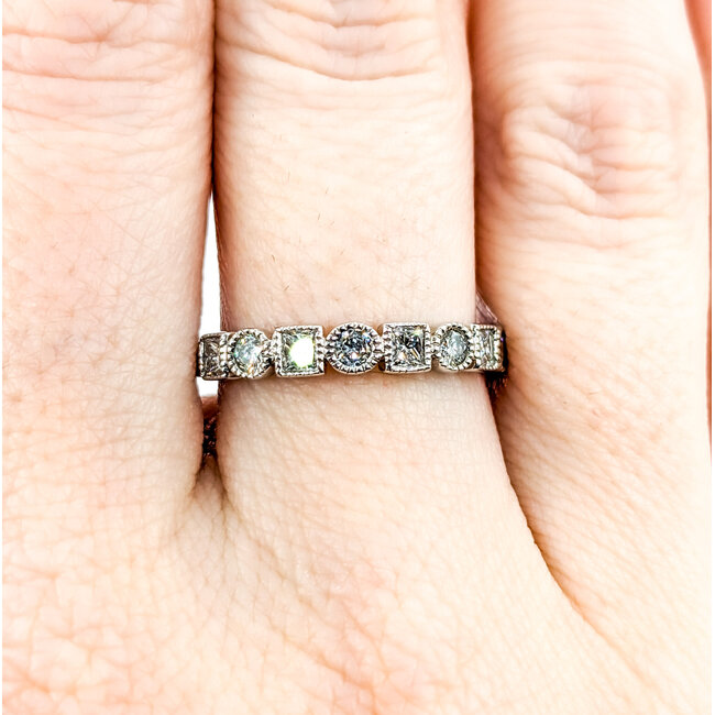 Ring .75ctw Round/Princess Diamonds 14kw Sz7 223110091