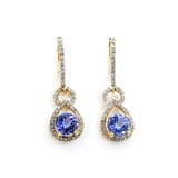  Earrings Dangle .50ctw Round Diamonds 5.8-6mm Tanzanite 14ky 28.5x9mm 223120094