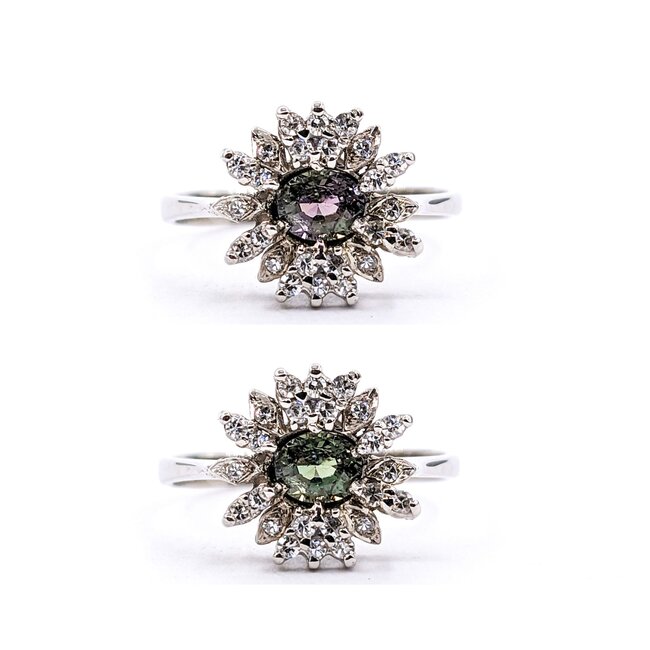 Ring .17ctw Diamonds .42ct Alexandrite 18kw Sz6.5 123110011