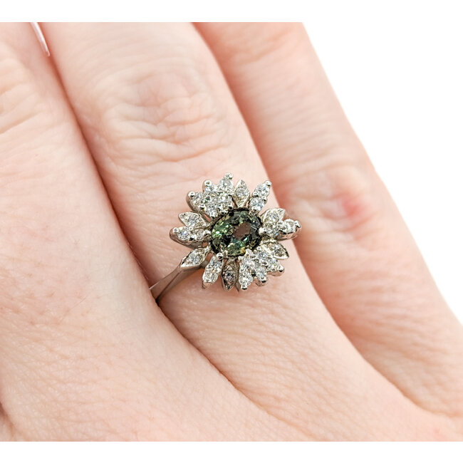 Ring .17ctw Diamonds .42ct Alexandrite 18kw Sz6.5 123110011